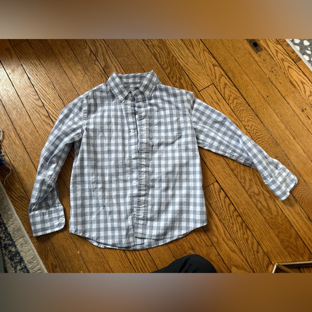 Crewcuts Blue and White Checkered Shirt - Size 8